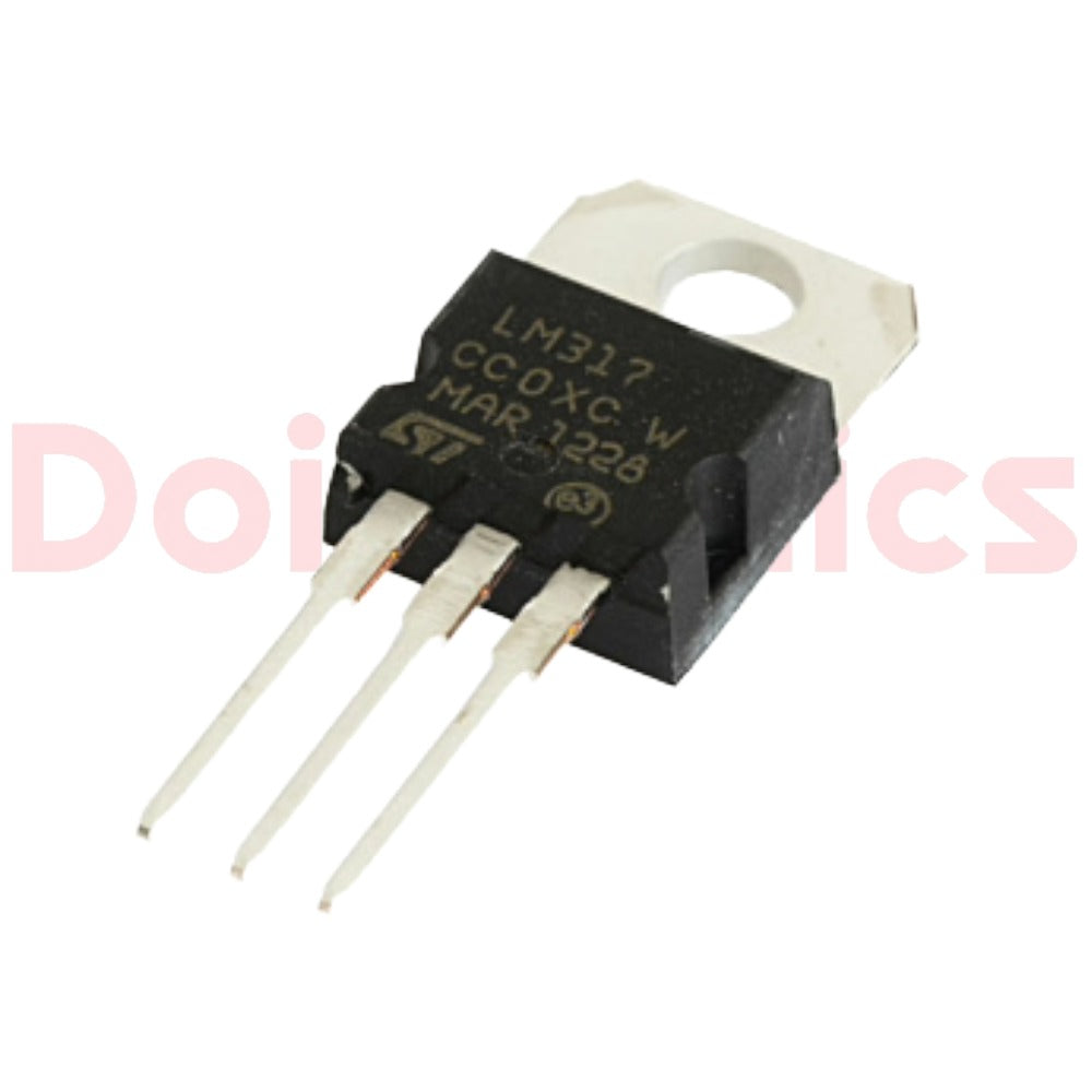 LM317 Linear Voltage Regulator IC 1.2V–37V 1.5A (TO-220 Package) for Arduino, DIY Power Supply, and Bench Circuits