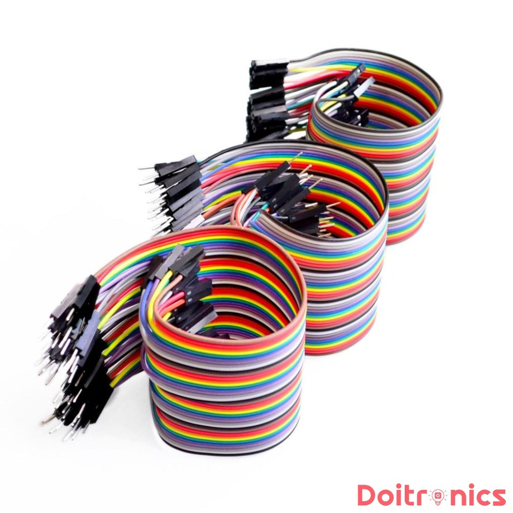40-Pin Dupont Jumper Wire Ribbon Cable (2.54mm Pitch) – M-M / M-F / F-F for Arduino & Prototyping