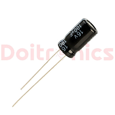 100uF 16V Radial Aluminum Electrolytic Capacitor