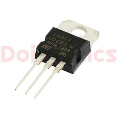 LM317 Linear Voltage Regulator IC 1.2V–37V 1.5A (TO-220 Package) for Arduino, DIY Power Supply, and Bench Circuits