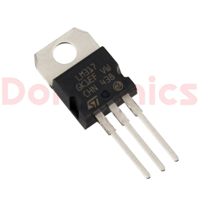 LM317 Linear Voltage Regulator IC 1.2V–37V 1.5A (TO-220 Package) for Arduino, DIY Power Supply, and Bench Circuits