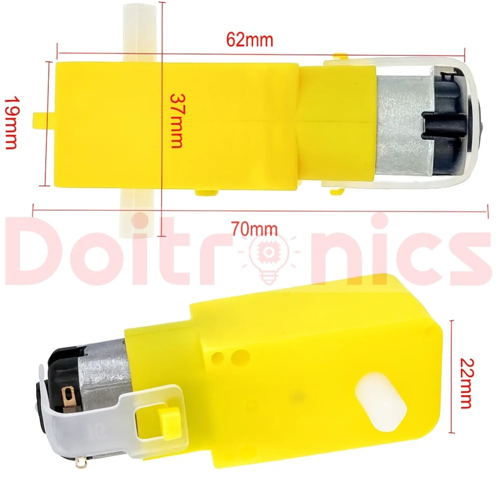 100 RPM Dual Shaft Straight BO Motor (3V–6V DC) for Robotics & DIY Smart Cars