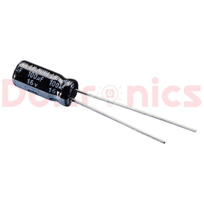100uF 16V Radial Aluminum Electrolytic Capacitor